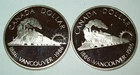 Lot of 2 1986 Canada 50% Silver Canadian Silver Dollar - Centenary of Vancouver