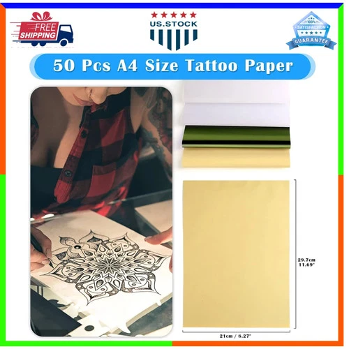 50 Sheets Tattoo Transfer Paper A4 Stencil Paper for Tattooing 8.25 x 11.75 Inch image 2