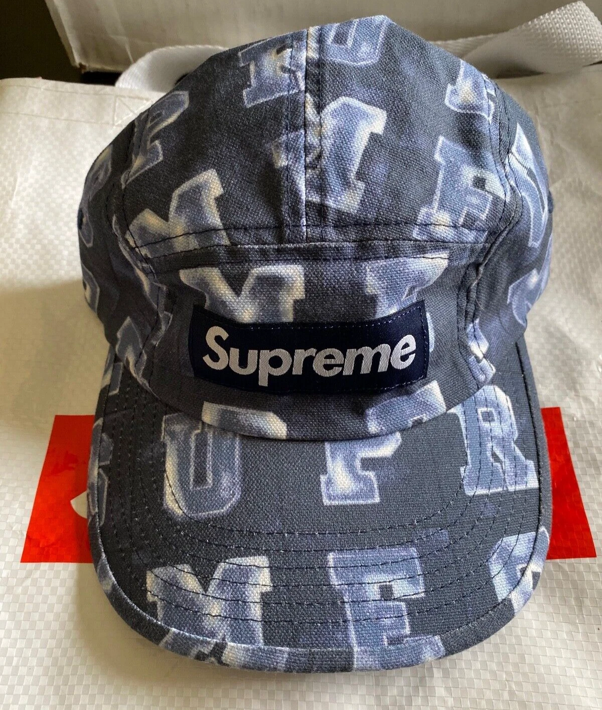 SUPREME BLOCKS CAMP CAP MARINE RARE FLAMBANT NEUF chapeau camo floral cdg tetris