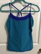 prAna Women s Strappy Yoga Tank Top Blue Teal Size Small Active
