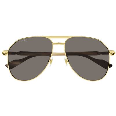 Unisex Gucci Aviator Gold Metal Frame Sunglasses - Brown Lenses Metal frame aviator sunglasses in gold - Gucci | Mytheresa main image 2