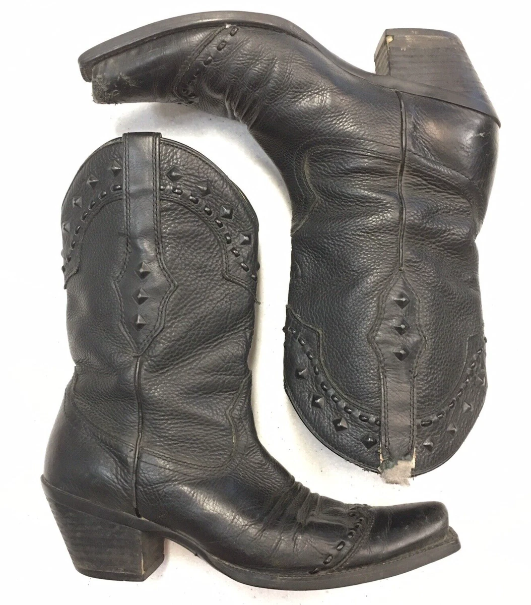 Ariat Boots Women s 9.5B Dixie Black Leather Western Cowboy Deer Tan 10001367