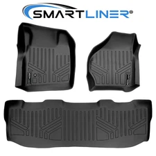 SMARTLINER Custom Fit Floor Mats Liner Set OEM TPE 1999-2007 Super Duty Crew Cab