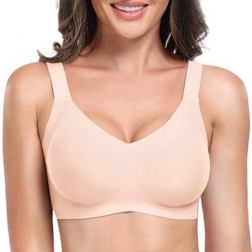 Buttery Soft Wireless Bralette with Extender in Beige