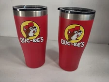 Buc-ees Beaver 20oz Red Yukon Outfitters Travel Mug Stainless Steel Tumbler x2
