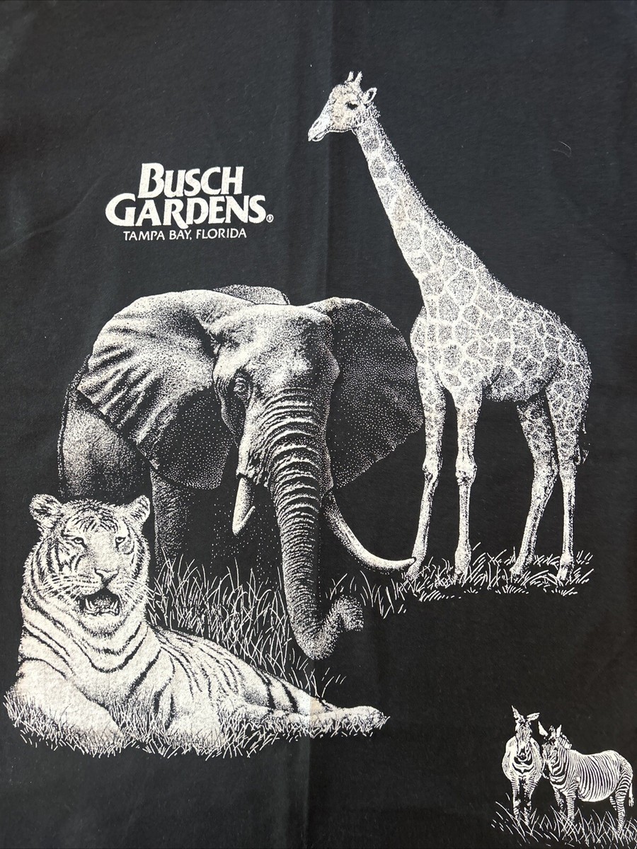 Vintage Busch Gardens Tampa Bay Shirt Men's Large Black 90s