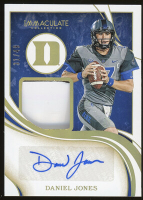Daniel Jones Signed 2020 Panini Immaculate Helmet Relic #2 31/49 - Main Image