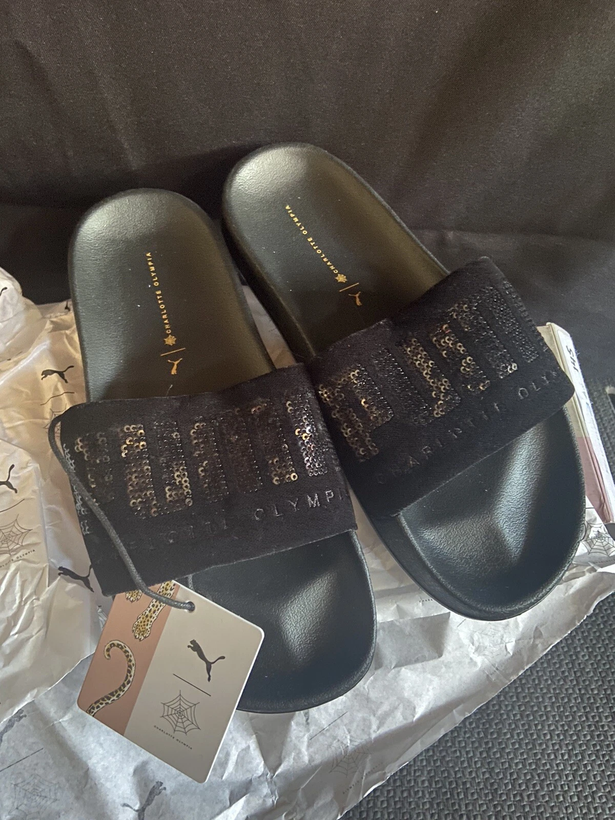 Puma Lead Cat Olympia Charlotte Wns donna taglia 6 nero (logo scintillante) nuovo