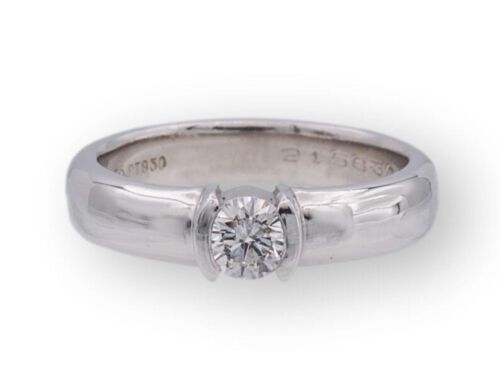 Tiffany and Co. Etoile Platinum Round Diamond Engagement Ring .29ct - Afbeelding 1 van 11