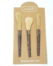 Mud Pie Brass & Wood Spreader Set of 3  SWDE-30518 New in pack