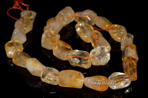 CUENTAS SUELTAS PEPITA DE PIEDRAS PRECIOSAS DE CUARZO CITRINO 22X13-13X9 MM 7 pulgadas - Imagen 1 de 1