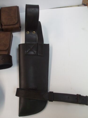 Star Wars Mandalorian Boba Fett Cosplay Leather Belt w/ Holster Pistol 8 Pouches - Picture 23 of 23