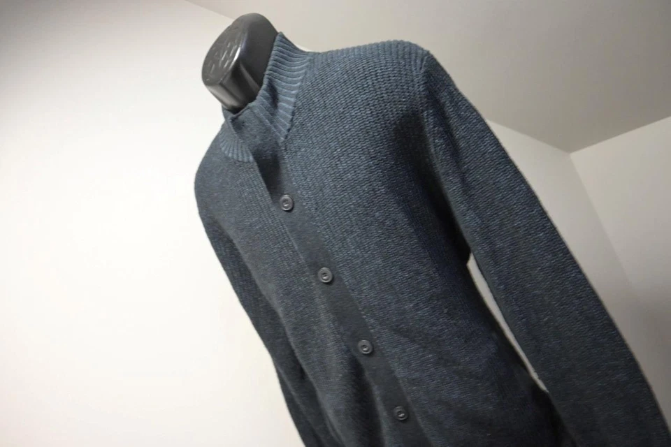 Suéter Jos A Bank Cremallera Abotonada Mezcla de Algodón Ajuste A Medida Tejido con Cable Para Hombres XL Foto 3 de 4