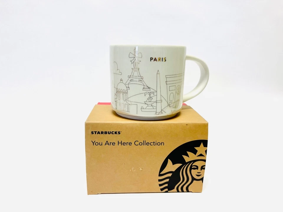 Taza Starbucks You are Here París Francia Europa Navidad Oro Café Ciudad 14 OZ Foto 2 de 4