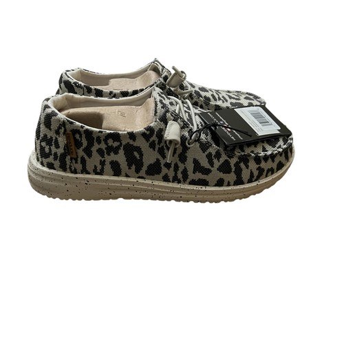 Hey Dude Women Size 6 Shoes Wendy Cheetah Grey Slip On Canvas Lifestyle Moccasin - Picture 3 of 17