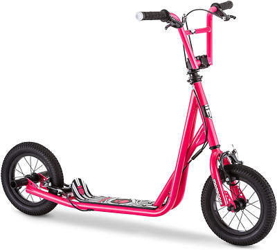 Mongoose Expo Youth Kick Scooter, Front and Rear Caliper Brakes, Rear Axle Pegs,