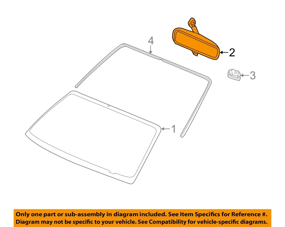 Used Front Center Interior Rear View Mirror fits: 2017 Ford Edge automatic dimmi Foto 3 de 4