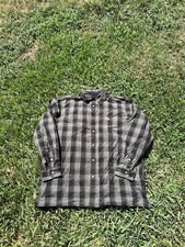Carhartt Lined Plaid Shirt Jacket Snap up Gray  Black Mens XL