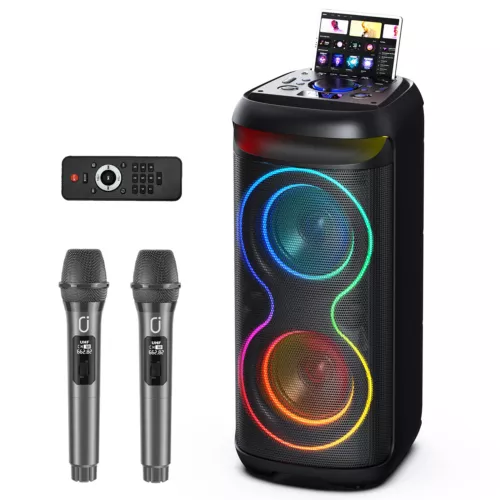 JYX Karaoke Machine System with 2 Microphones +Remote Control Bluetooth Speaker