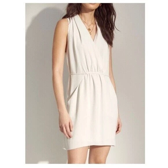 Wilfred Aritzia Women s Sabine Faux Wrap Mini Dress in Cream Size XXSMALL eBay