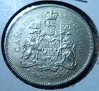 1964 Canada 50 Cents Silver Half Dollar - Highly Detailed Reverse
