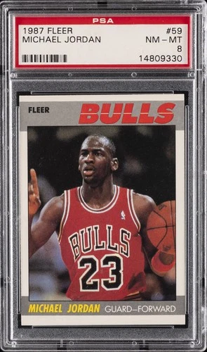 1987 FLEER #59 MICHAEL JORDAN PSA 8