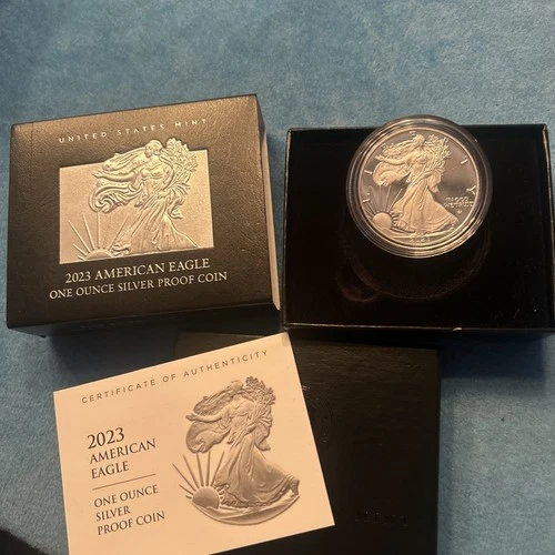 2023-W $1 1-oz Proof American Silver Eagle with Box - OGP & COA