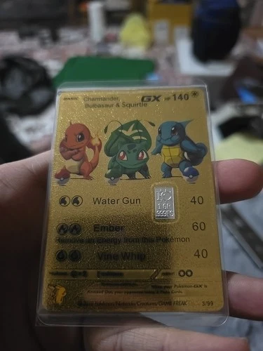 1 GR Trading Silver Custom Art Card 1/1 Features Charmamder Squirtle Bulbasaur