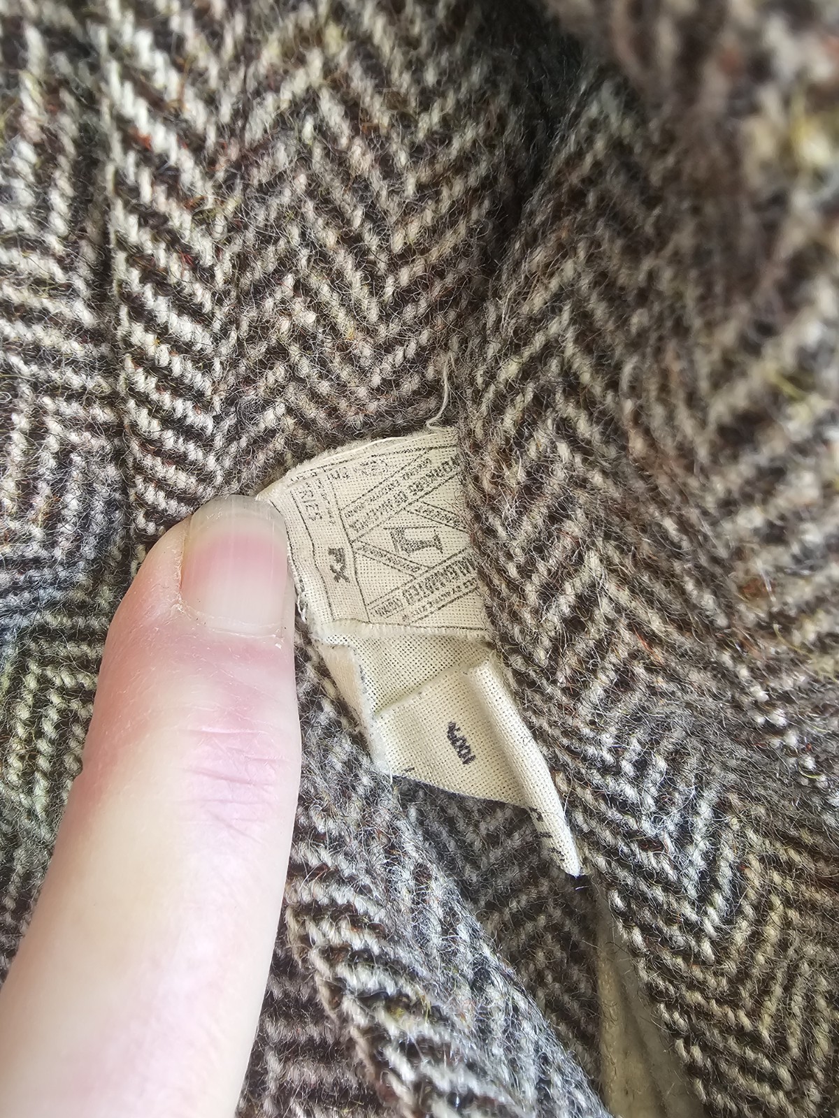 Vintage Tweed Herringbone Brown Lined Jacket 36  Lakeland Lawrence Union Made thumbnail 5