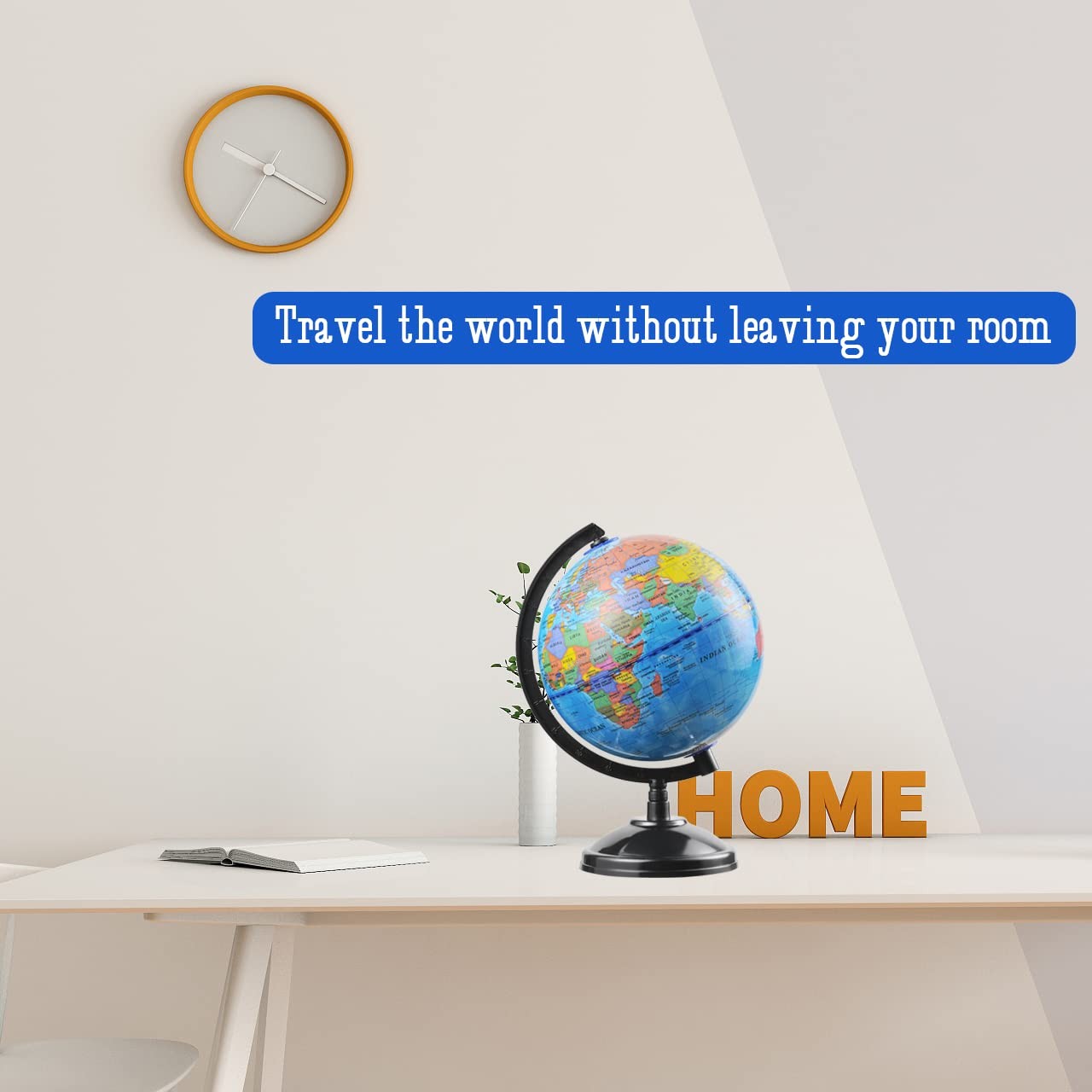 World Globe for Kids Learning - 6 inch Interactive Earth Globe with Stand for