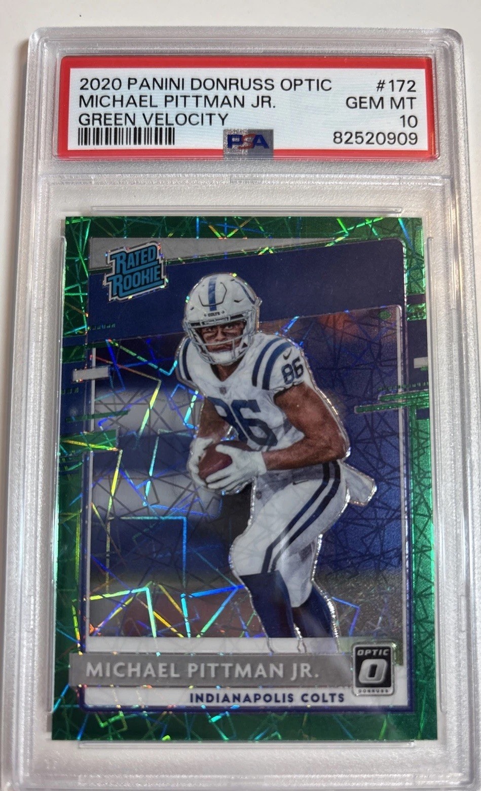 Michael Pittman Jr. Panini Donruss Optic #172 Green Velocity