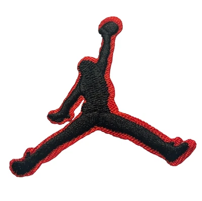 AIR JORDAN - JUMP MAN - NBA - BLACK/RED - Embroidered Iron On Patch