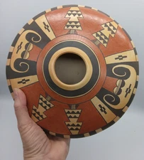 RARE Vintage Hopi Pottery RACHEL SAHMIE (1956-2022)  9" x 4" Polychrome