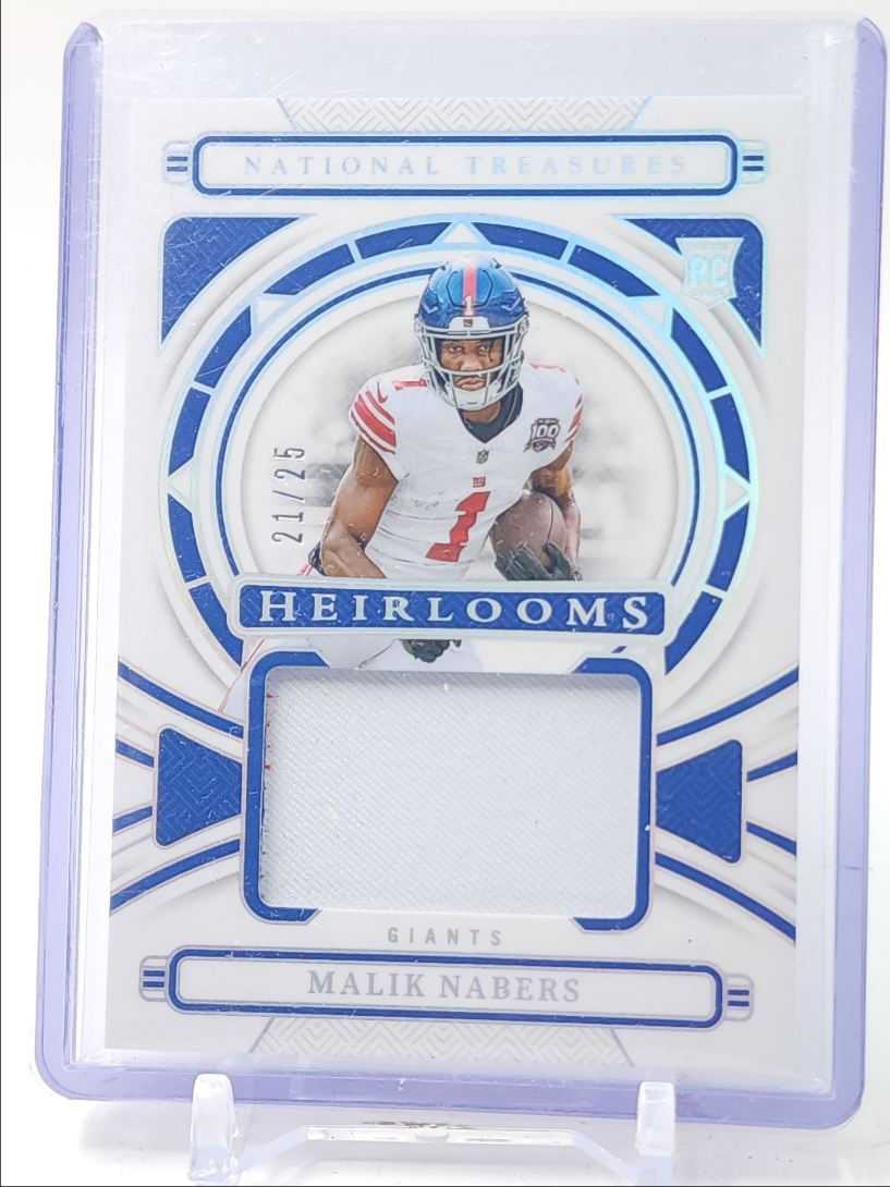 MALIK NABERS 2024 NATIONAL TREASURES HEIRLOOMS SILVER ROOKIE PATCH /25 Q5159