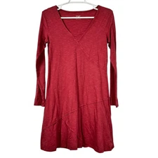 Horny Toad Long Sleeve Dress Red Surplice Neckline Small