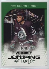 2024 Upper Deck Credentials Jumping on the Ice Green 4/49 Pavel Mintyukov 0tc8