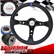 Adapter For 90-93 Accord + Deep Dish Black Steering Wheel + Slim Quick Release