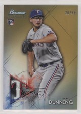 2021 Bowman Sterling Rookies Gold Refractor 20/50 Dane Dunning #BSR-70 9y7