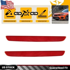 2PCS Red Lens Rear Bumper Reflector Light Housing For 2022-2023 Honda Civic