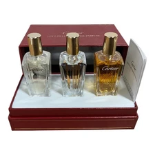 Cartier Perfume Gift Set 3×15 mL Pur Magnolia • L’Heure Diaphane • Oud & Ambre