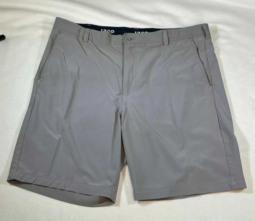 IZOD Golf Shorts Gray Casual Flat Front 