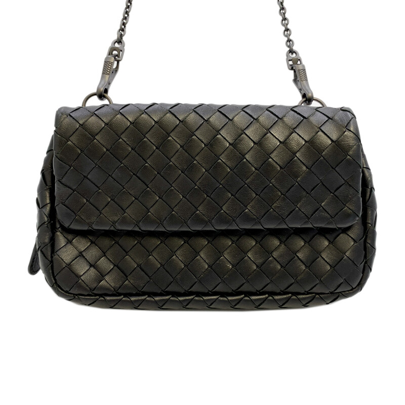 Bottega Veneta Black Intrecciato Chain Mini Shoulder Bag 986235