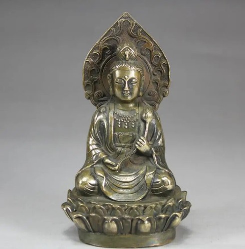 14cm Copper Buddha Statue Trend To Bodhisattva Buddha Ware Buddhist Handicraft - Picture 1 of 11