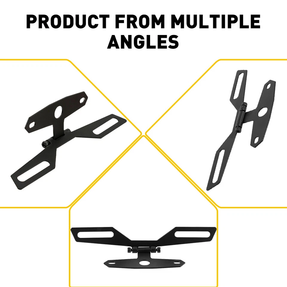 Прочный держатель номерного знака мотоцикла задний задний кронштейн регулируемое крепление черный - Изображение 4 из 4