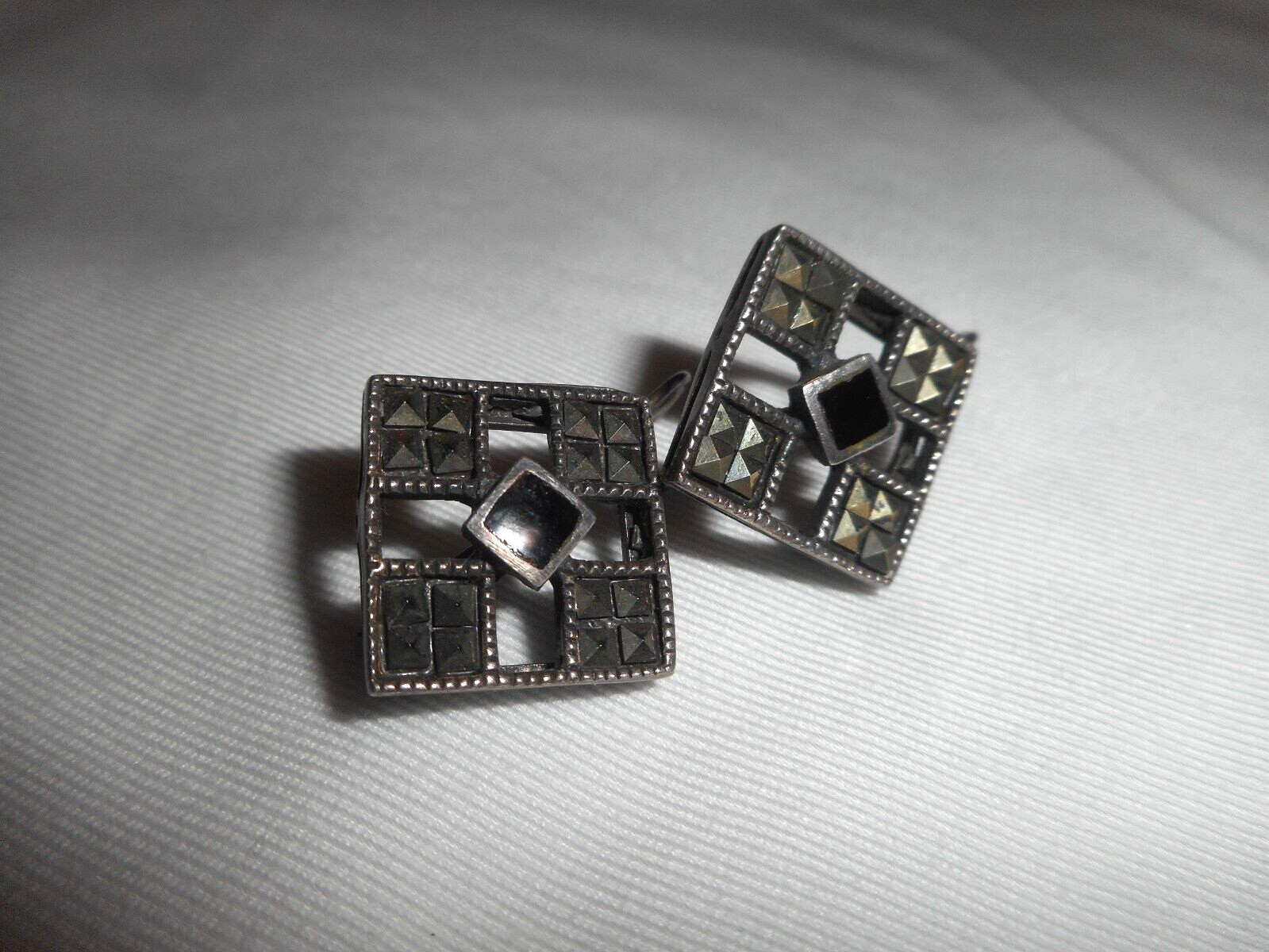 Sterling Silver Geometric Rectangular Hook Earrin… - image 7