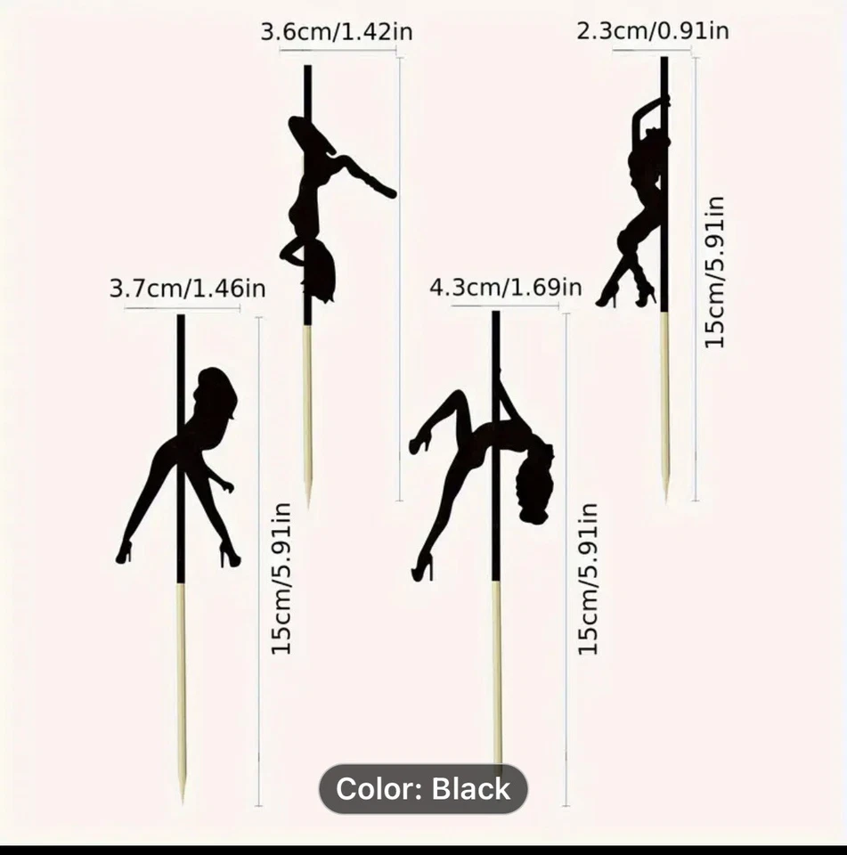 Украшение для двухсторонних танцоров на шесте силуэты для украшения тортов - Изображение 2 из 3