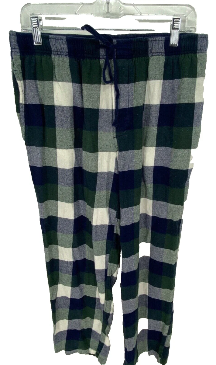 NORDSTROM MENS SHOP Sz LARGE LRG PLAID PAJAMAS PANTS Cotton DRAWSTRING 584