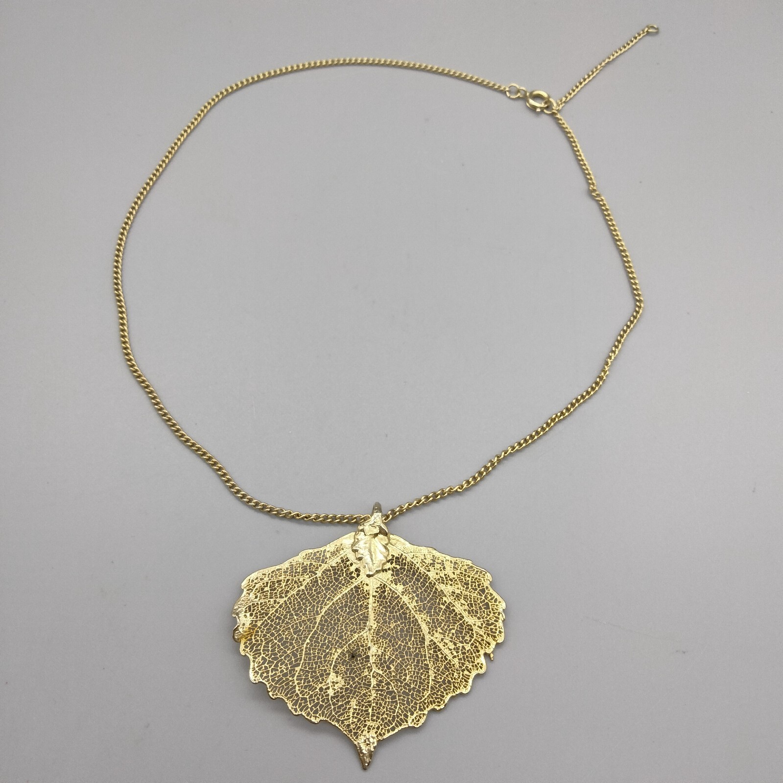 CottageCore Gold Dipped Real Aspen Leaf Pendant N… - image 3