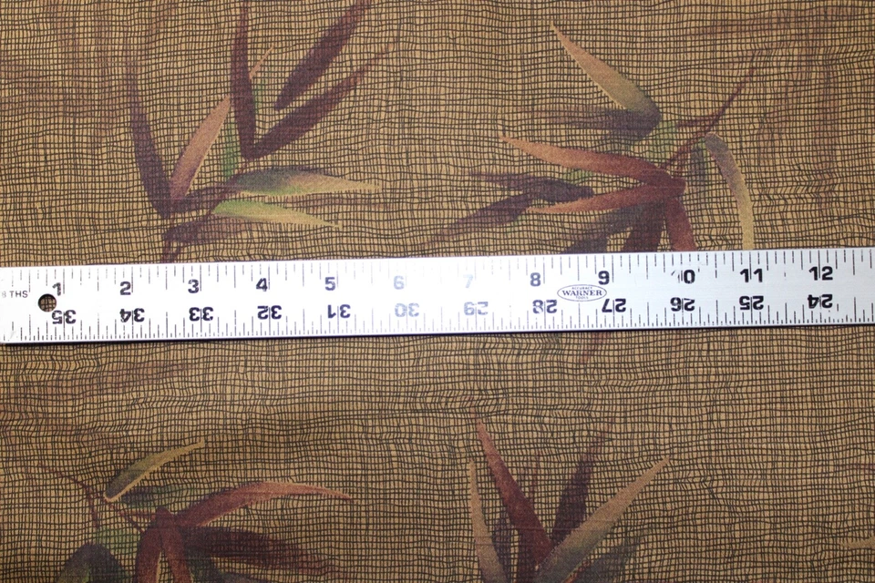 Remanente de tela: estampado de hojas en marrón claro, berenjena, gris y tostado Foto 4 de 4