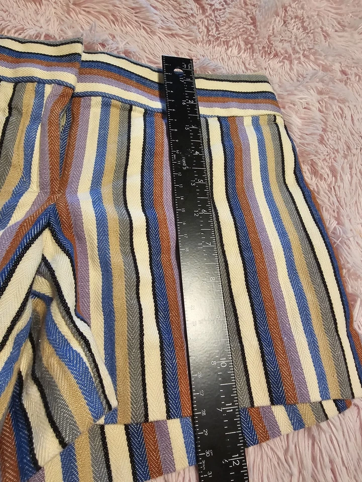 Pantalones Cortos Ann Taylor LOFT Mujer 00 Multicolor Rayas Tejido The Riviera Short Foto 3 de 4